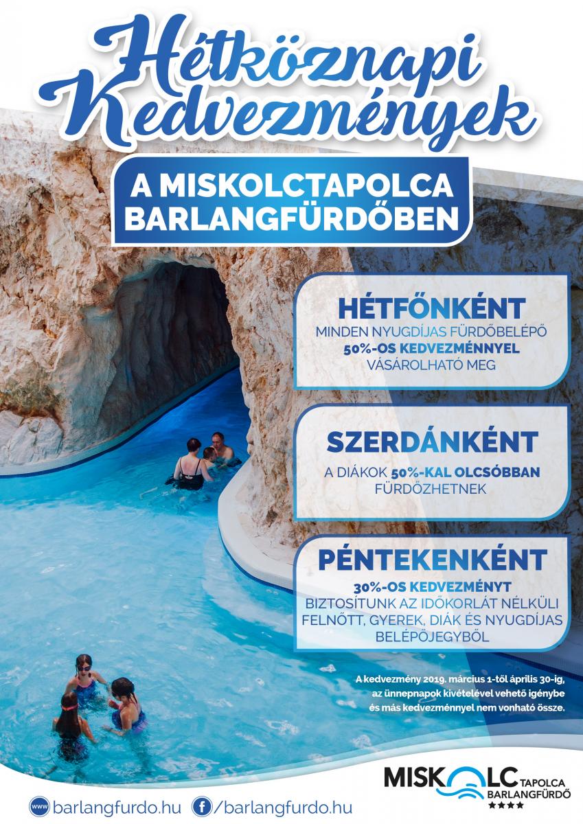 Hétköznapi kedvezmények a Miskolctapolca Barlangfürdőben
