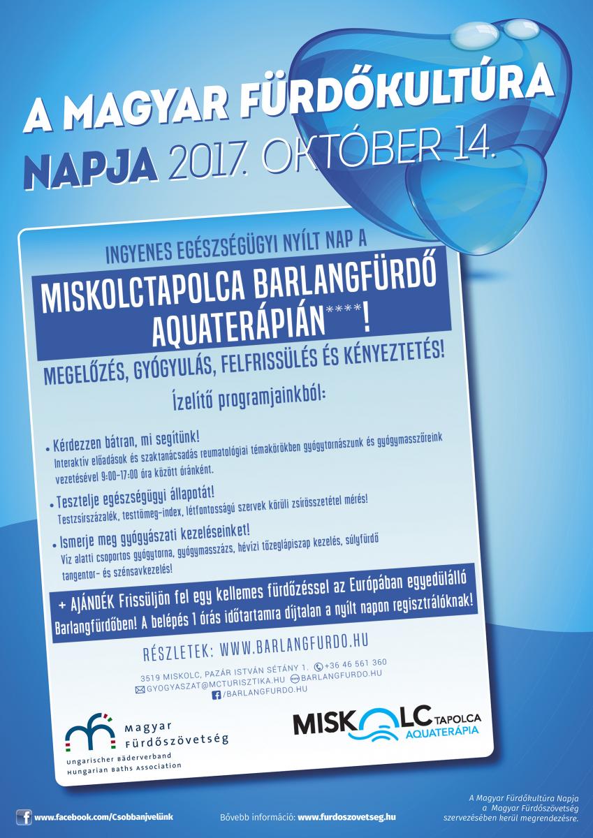 Ingyenes egészségügyi nyílt nap a Miskolctapolca Barlangfürdő Aquaterápián****!