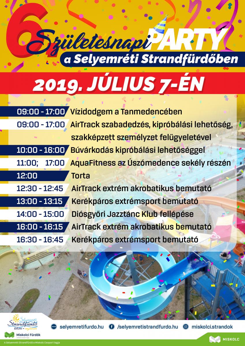 6. születésnapi party a Selyemréti Strandfürdőben