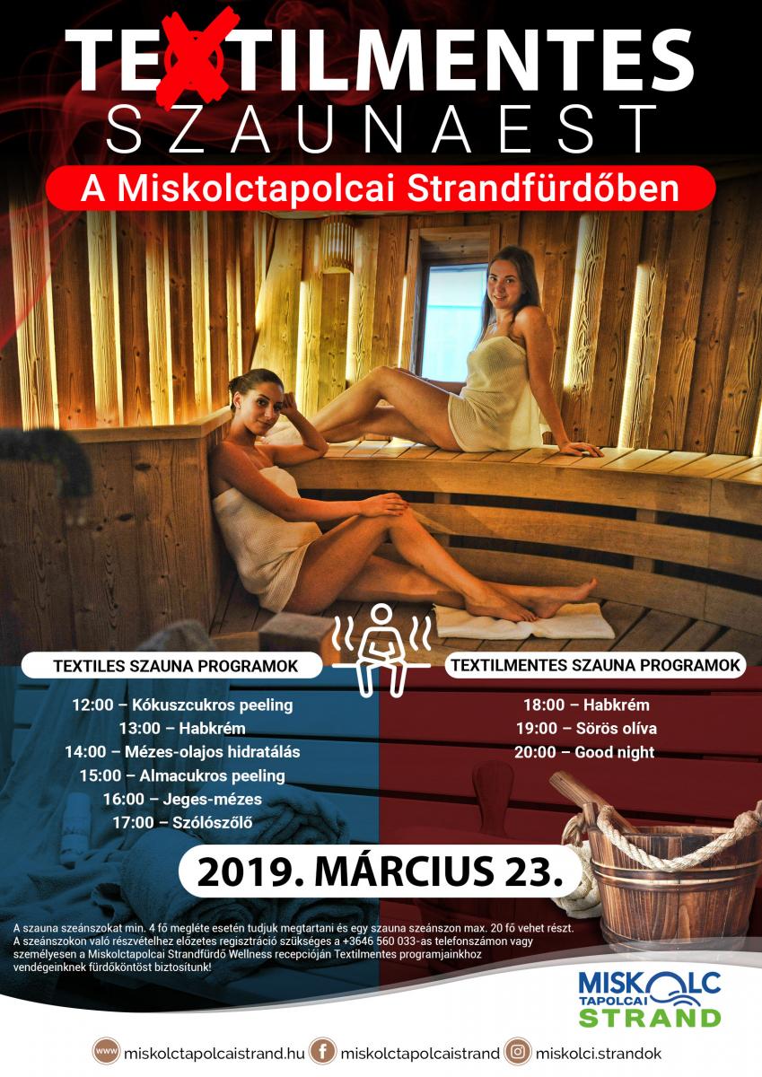 Textilmentes Szaunaest A Miskolctapolcai Strandfürdőben