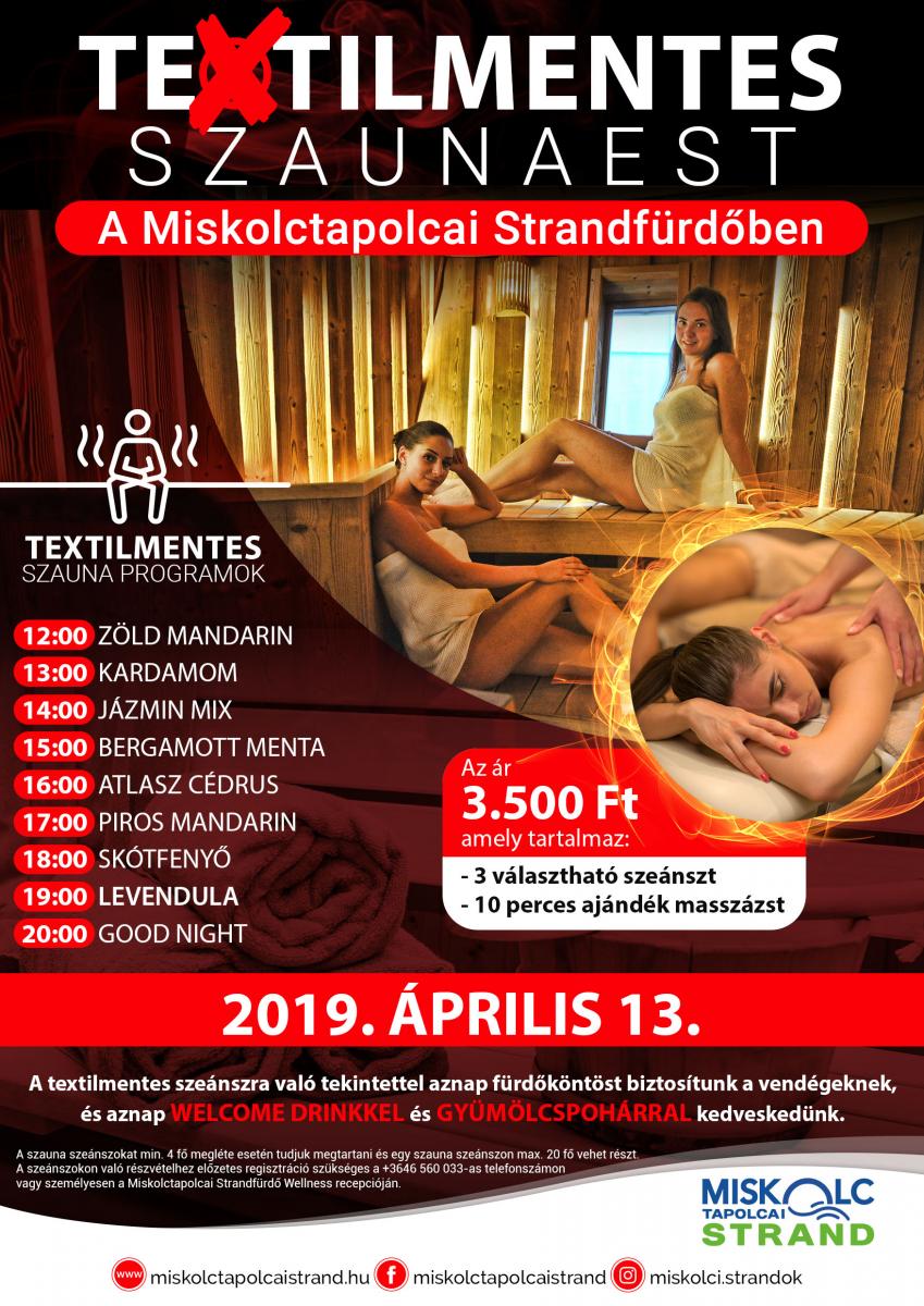 Textilmentes Szaunaest A Miskolctapolcai Strandfürdőben