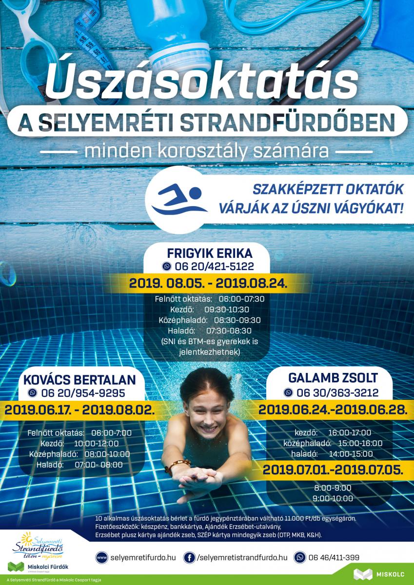 Úszásoktatás a Selyemréti Strandfürdőben minden korosztály számára
